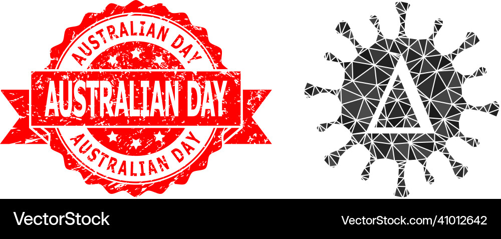 Rubber australian day stamp and delta coronavirus Rubber australian day stamp and delta coronavirus vector image