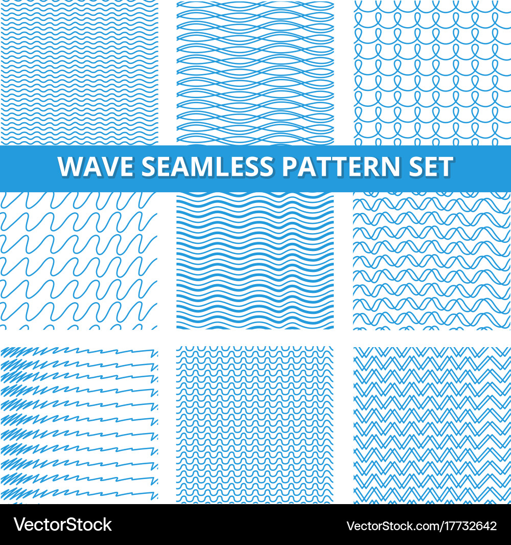 Seamless patterns set with scribbles lines vector image