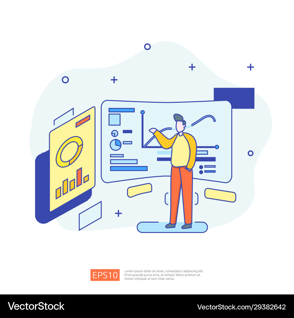 SEO Analytics Data Chart Vector Image