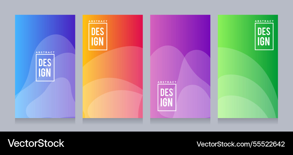 Set of abstract background with soft gradient Vector Image