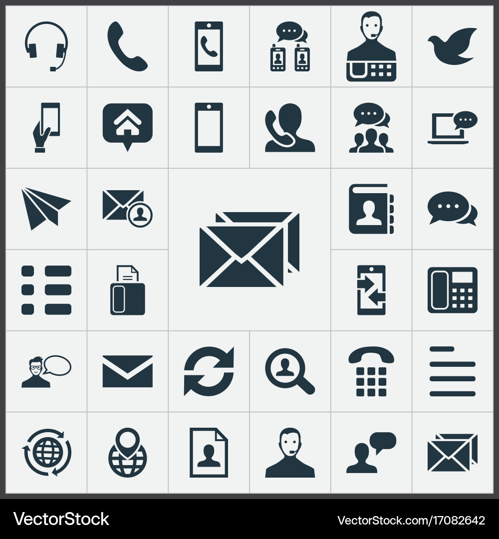 Set of simple connect icons Vector Image