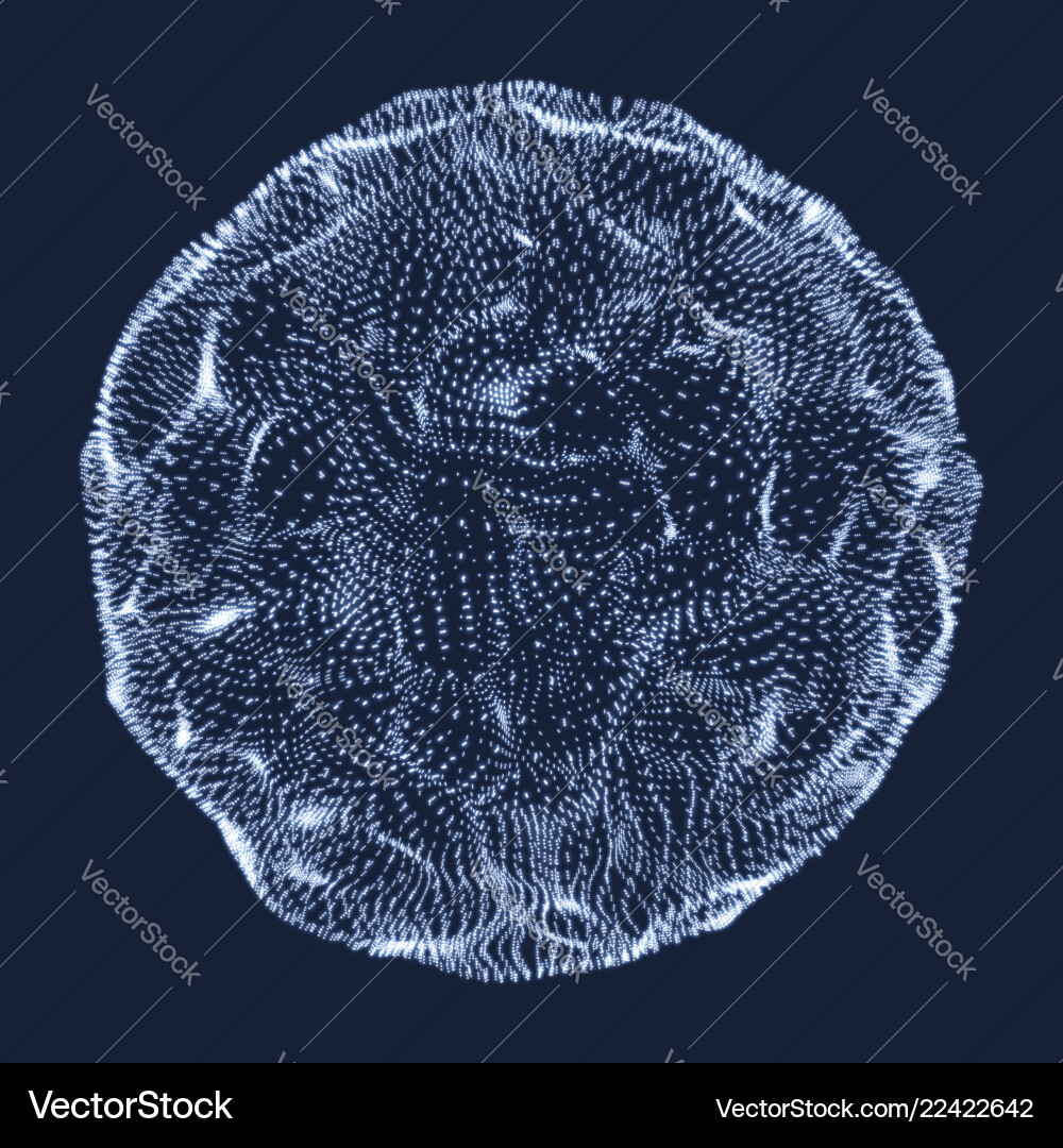 Sphere consisting of points 3d grid design Sphere consisting of points 3d grid design Vector Image