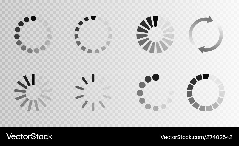 Super set different load icon circle website Super set different load icon circle website vector image