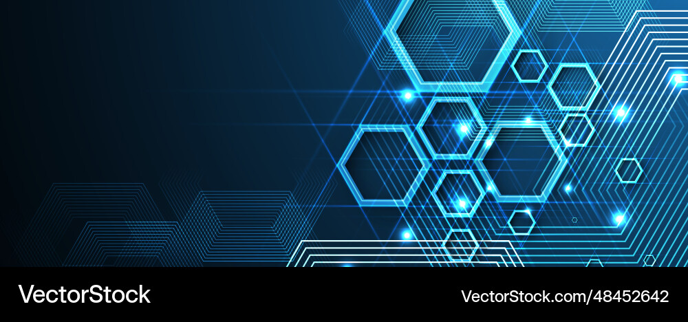 Technology banner design with hexagons abstract Technology banner design with hexagons abstract vector image