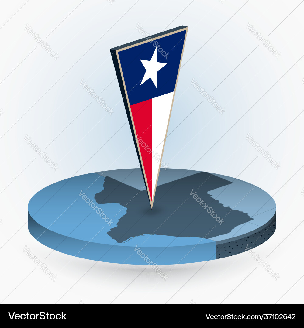 Texas map in round isometric style Vector Image