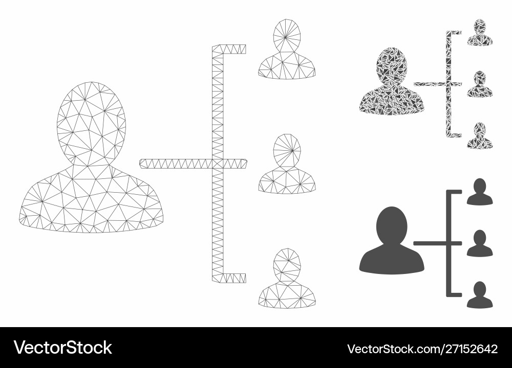 User scheme mesh wire frame model Vector Image