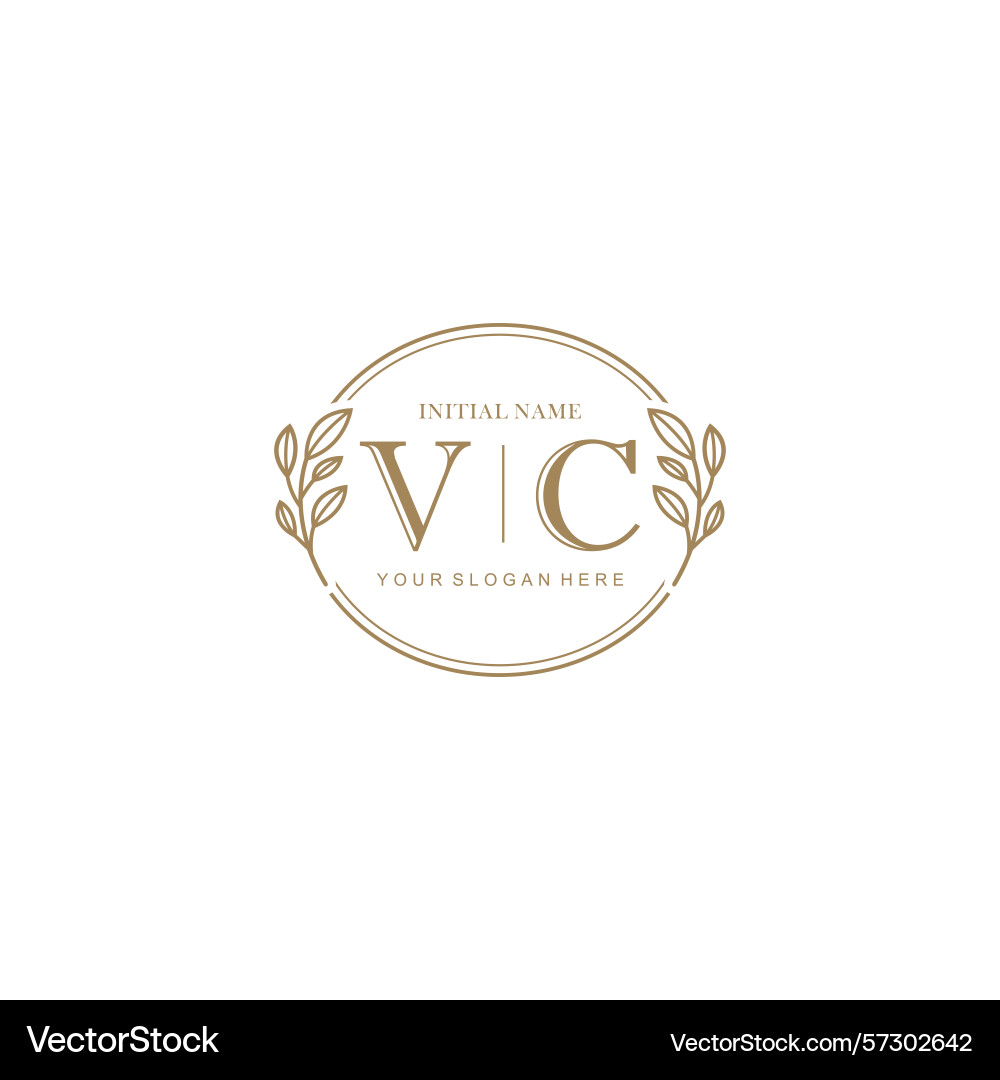 Vc minimalist classic initial logo design Vc minimalist classic initial logo design Vector Image