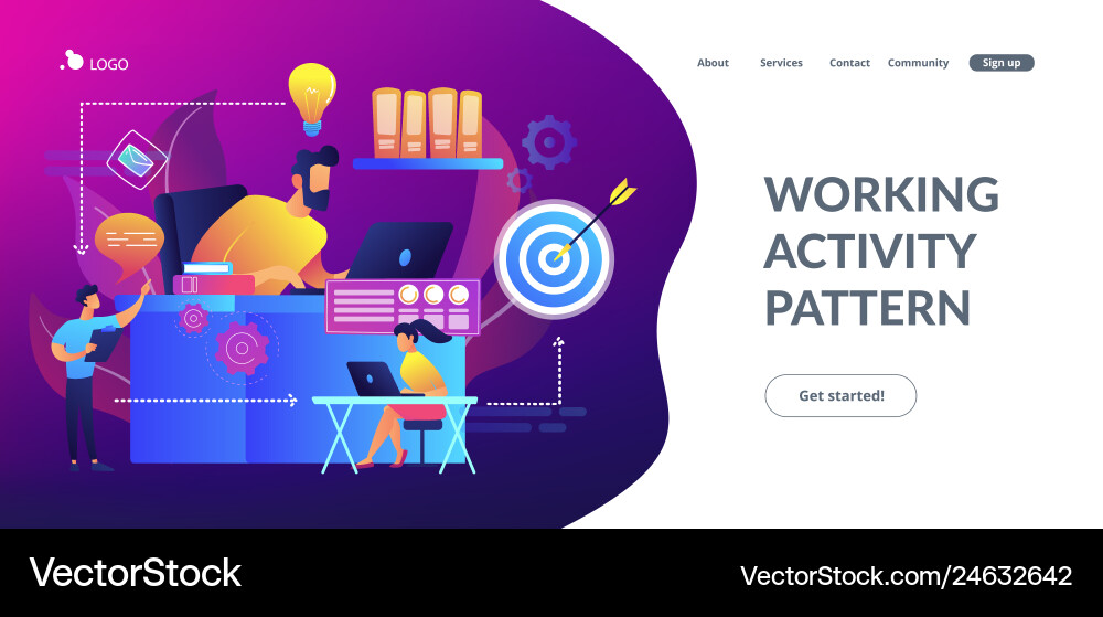 Workflow concept landing page Workflow concept landing page vector image