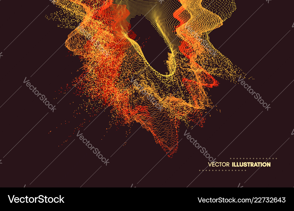 Abstract 3D Particle Grid Background vector image