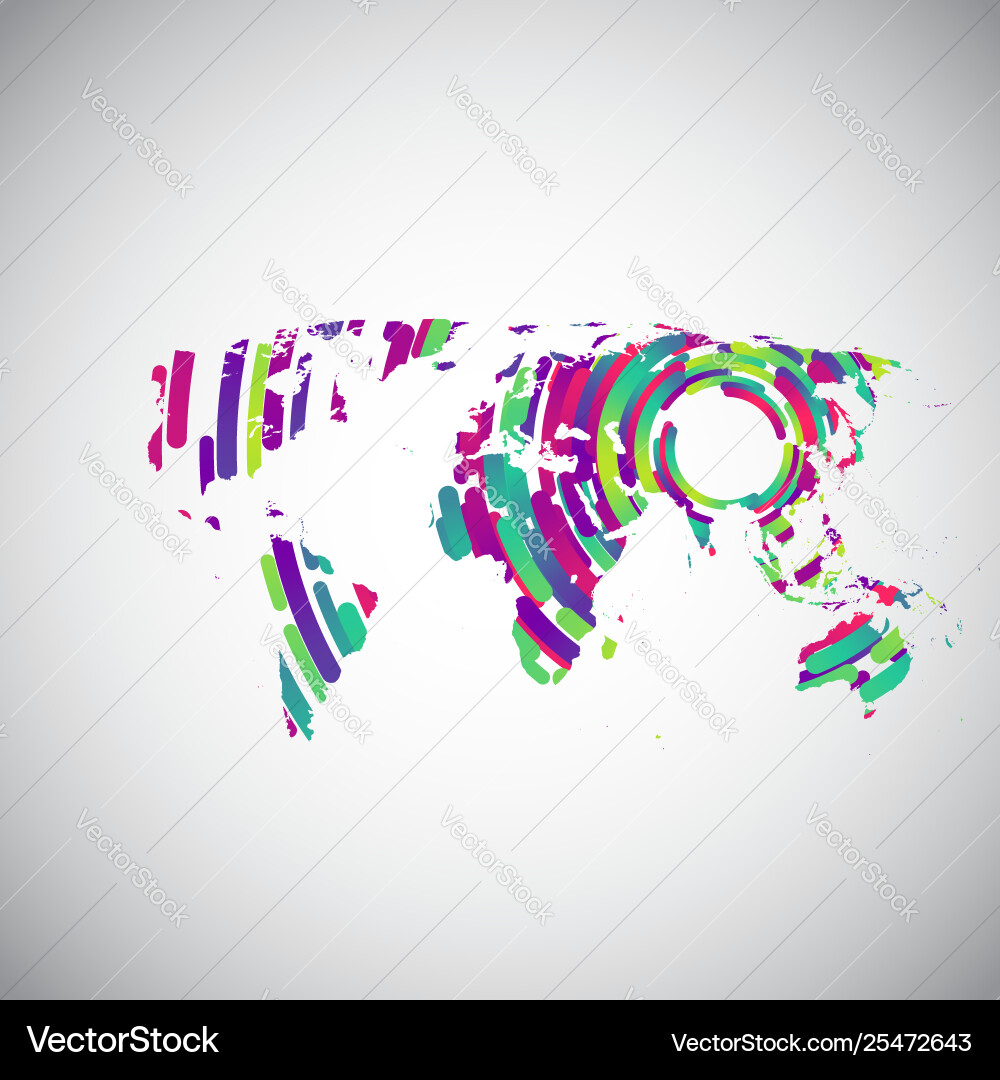 Abstract world map with colorful circles Abstract world map with colorful circles vector image