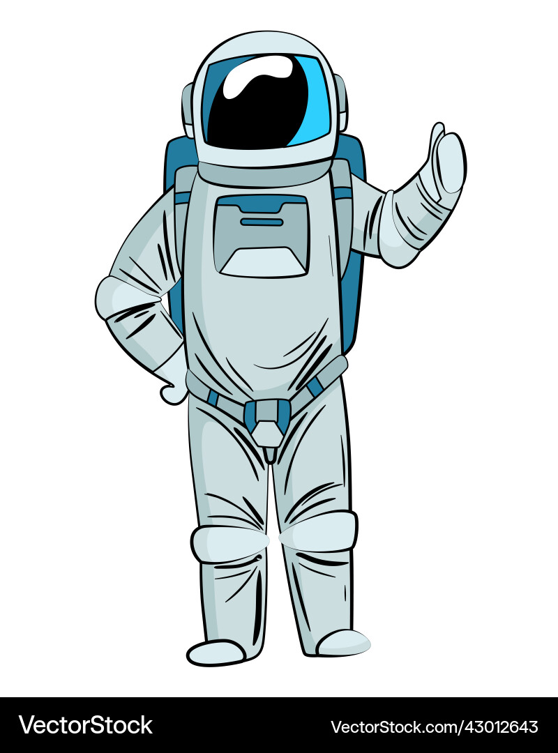 Astronaut or cosmonaut in spacesuit floating Vector Image
