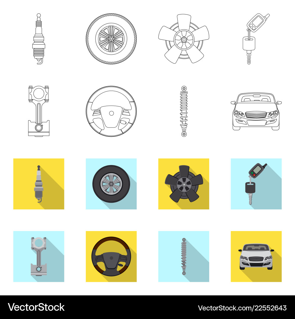 Auto and part symbol set Auto and part symbol set vector image