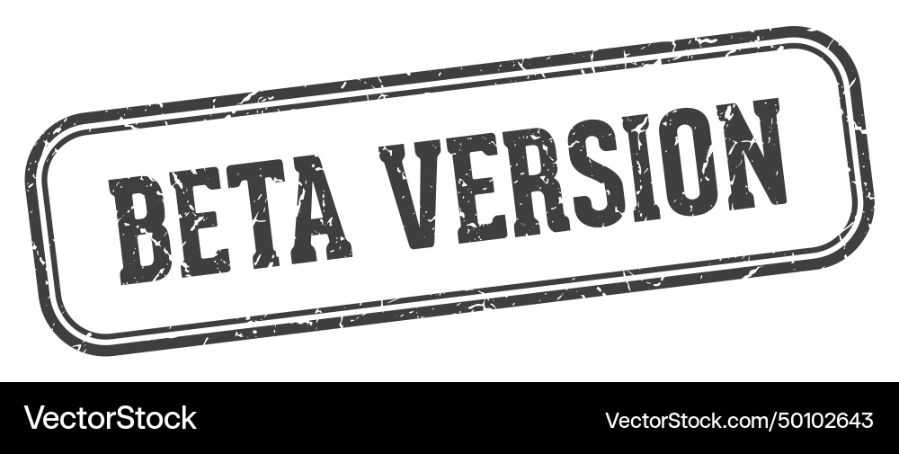 Beta version stamp rectangular vector image