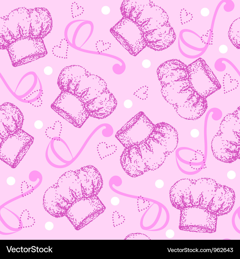 Cooking seamless pattern with chef hat Vector Image