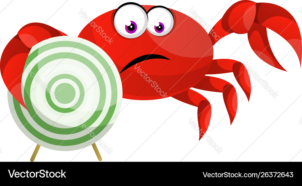 Crab with target on white background vector image