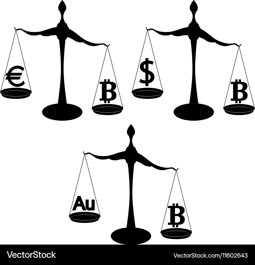 Cryptocurrency Balance Scales – Royalty-Free Vector | VectorStock