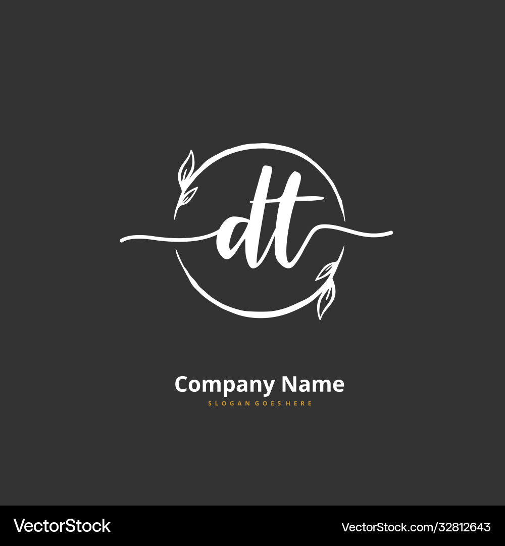 D t dt initial handwriting and signature logo D t dt initial handwriting and signature logo Vector Image
