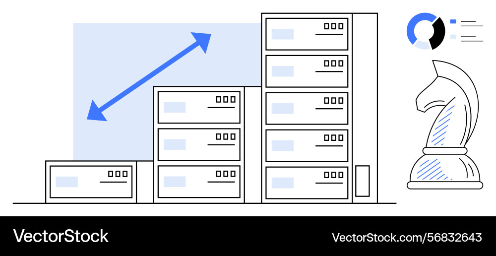 Growth strategy with data metrics and analytics Vector Image