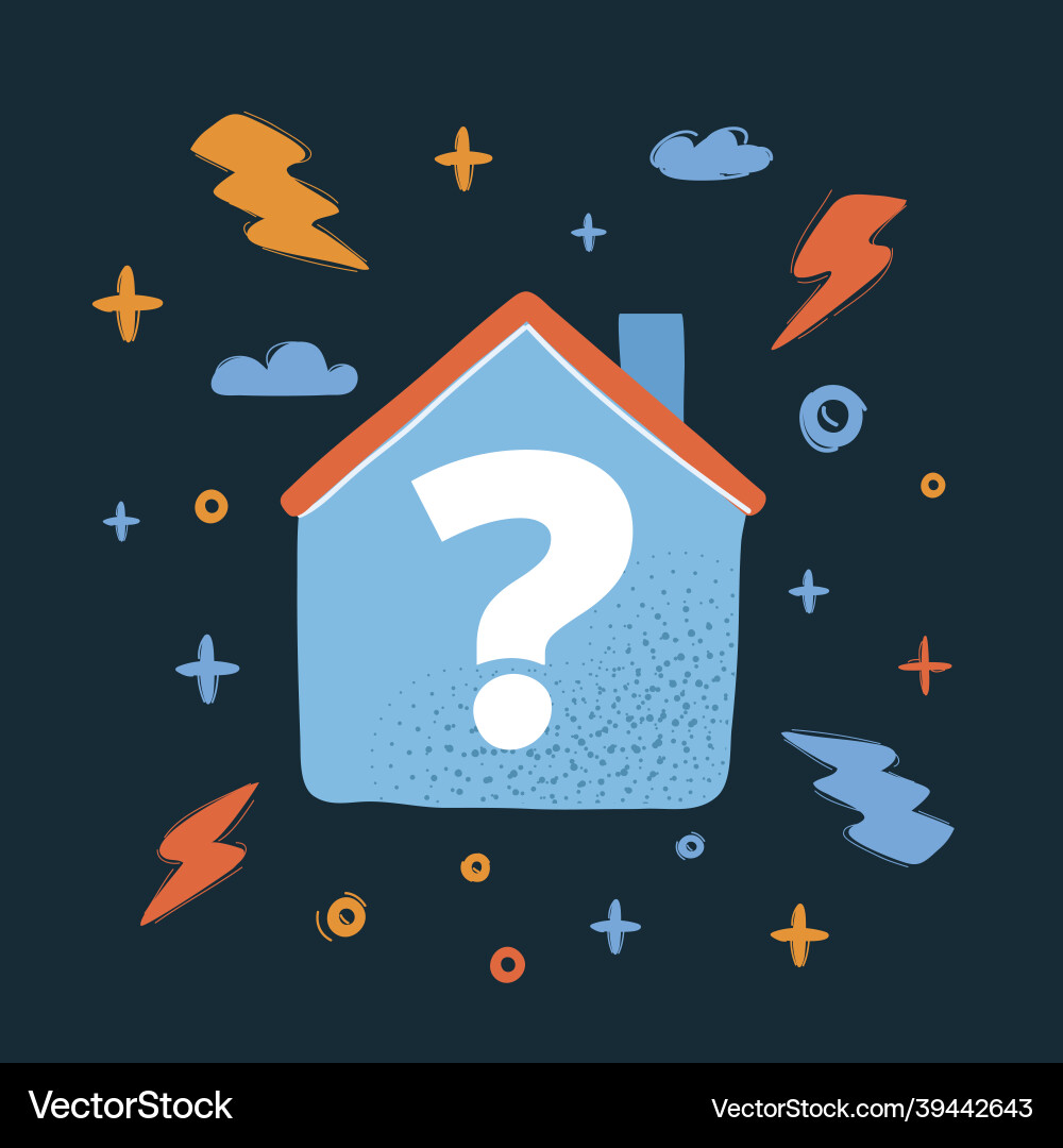 House with question marks House with question marks vector image