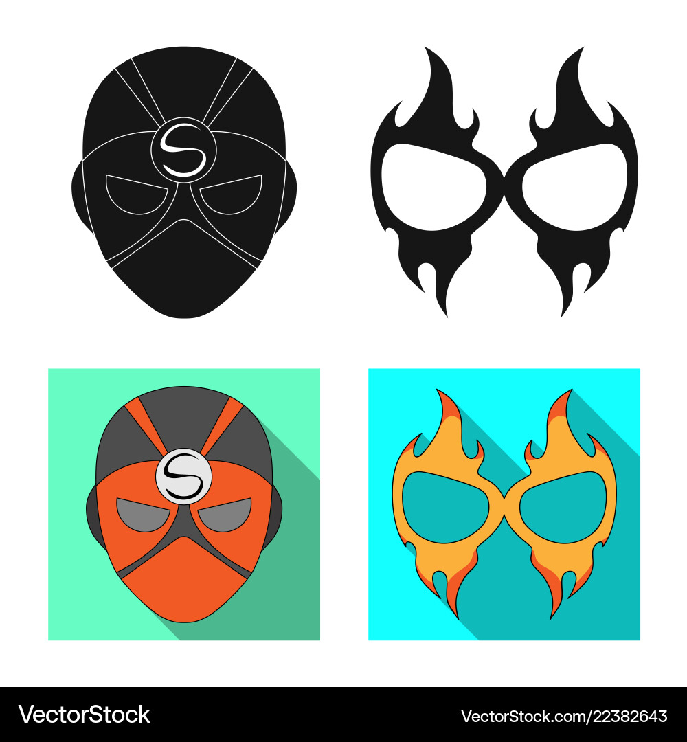 Isolated object of hero and mask logo set vector image