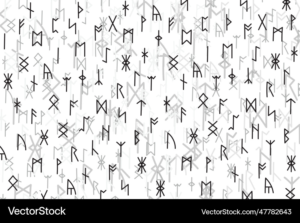 Line of the rune character pattern on white Vector Image