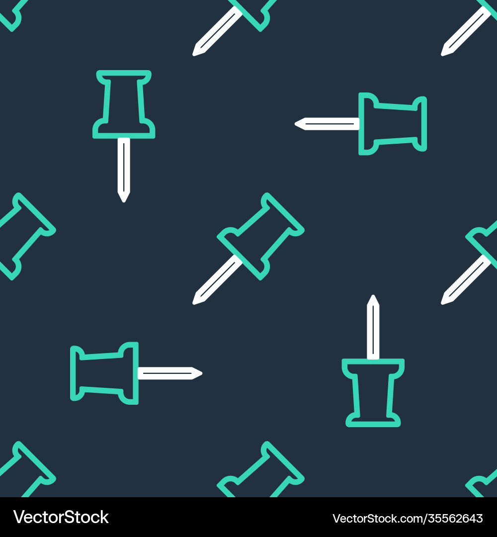 Line push pin icon isolated seamless pattern Line push pin icon isolated seamless pattern vector image
