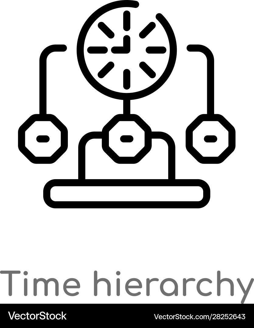 Outline time hierarchy icon isolated black simple vector image