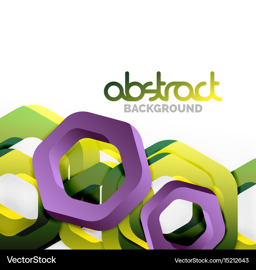 Overlapping hexagons design background vector image
