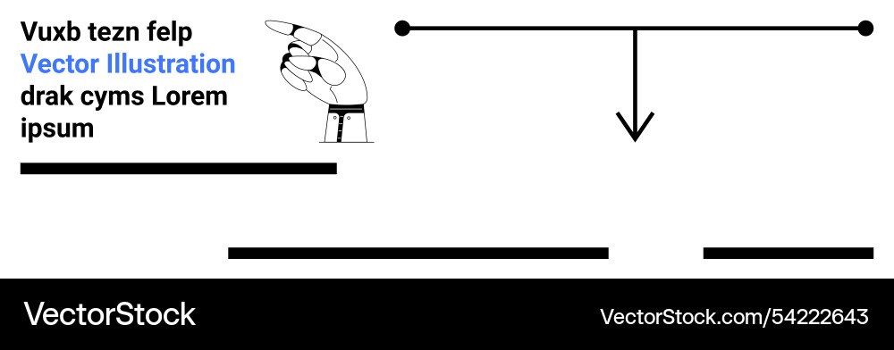 Pointing hand with arrow and text lines Pointing hand with arrow and text lines vector image