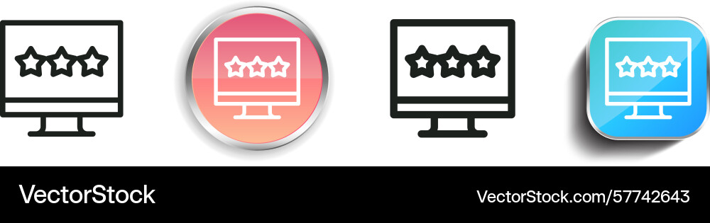 Rating icon thin linear regular and button style vector image