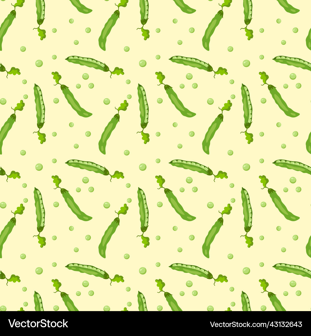 Seamless background pattern with fresh peas vector image