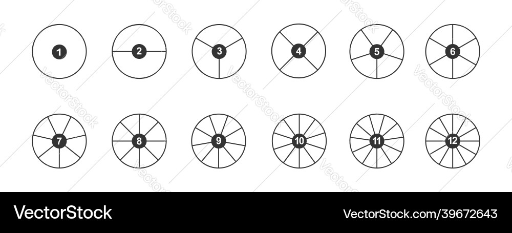 Segmented Circles with Numbers vector image