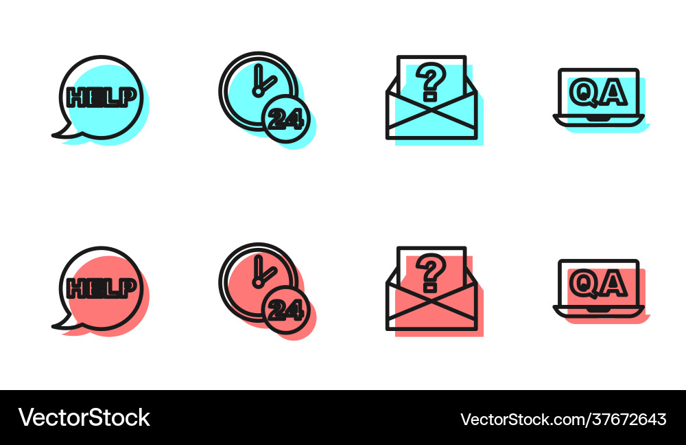 Set line envelope with question mark speech Set line envelope with question mark speech vector image