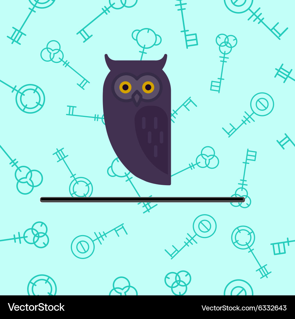 Set of owl design elements in linear style vector image