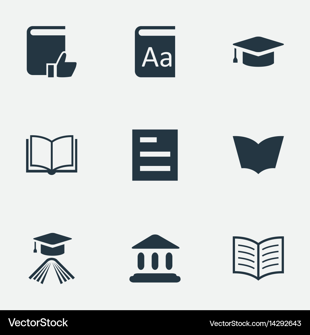 Set of simple books icons Vector Image