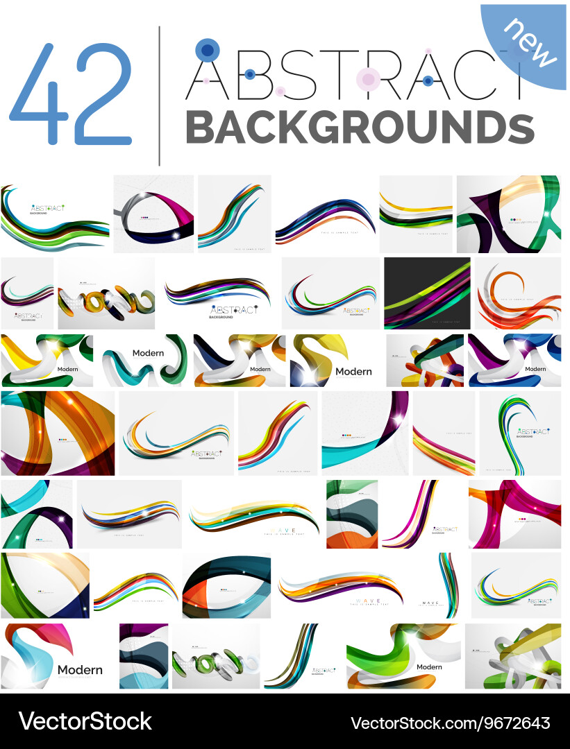 Set of smooth abstract backgrounds vector image