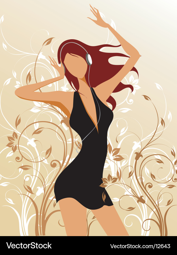 Stylish DJ Girl Vector Image