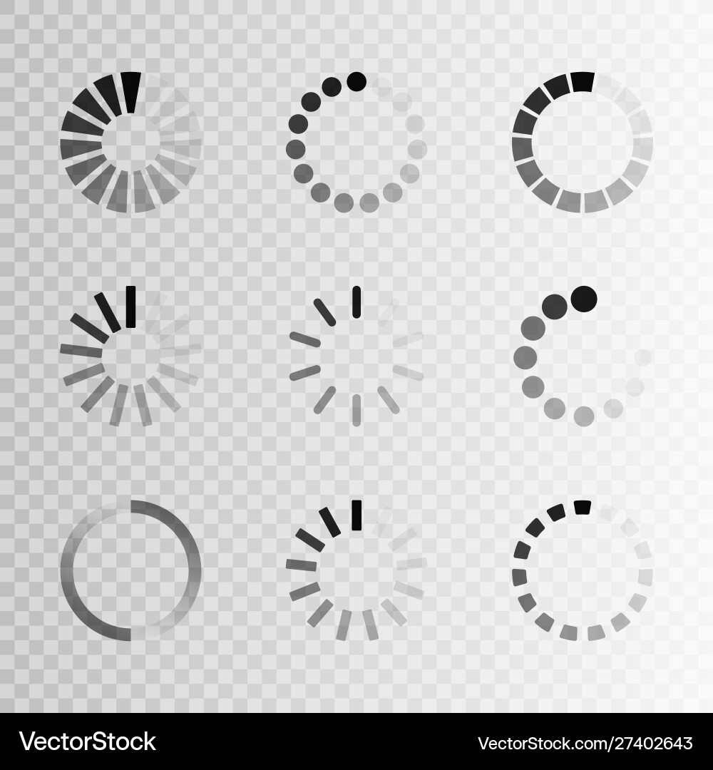 Super set different load icon circle website Super set different load icon circle website vector image
