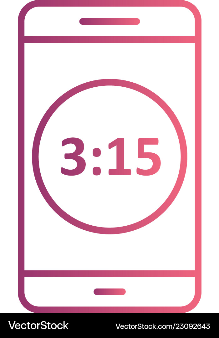 Time display mobile application icon vector image