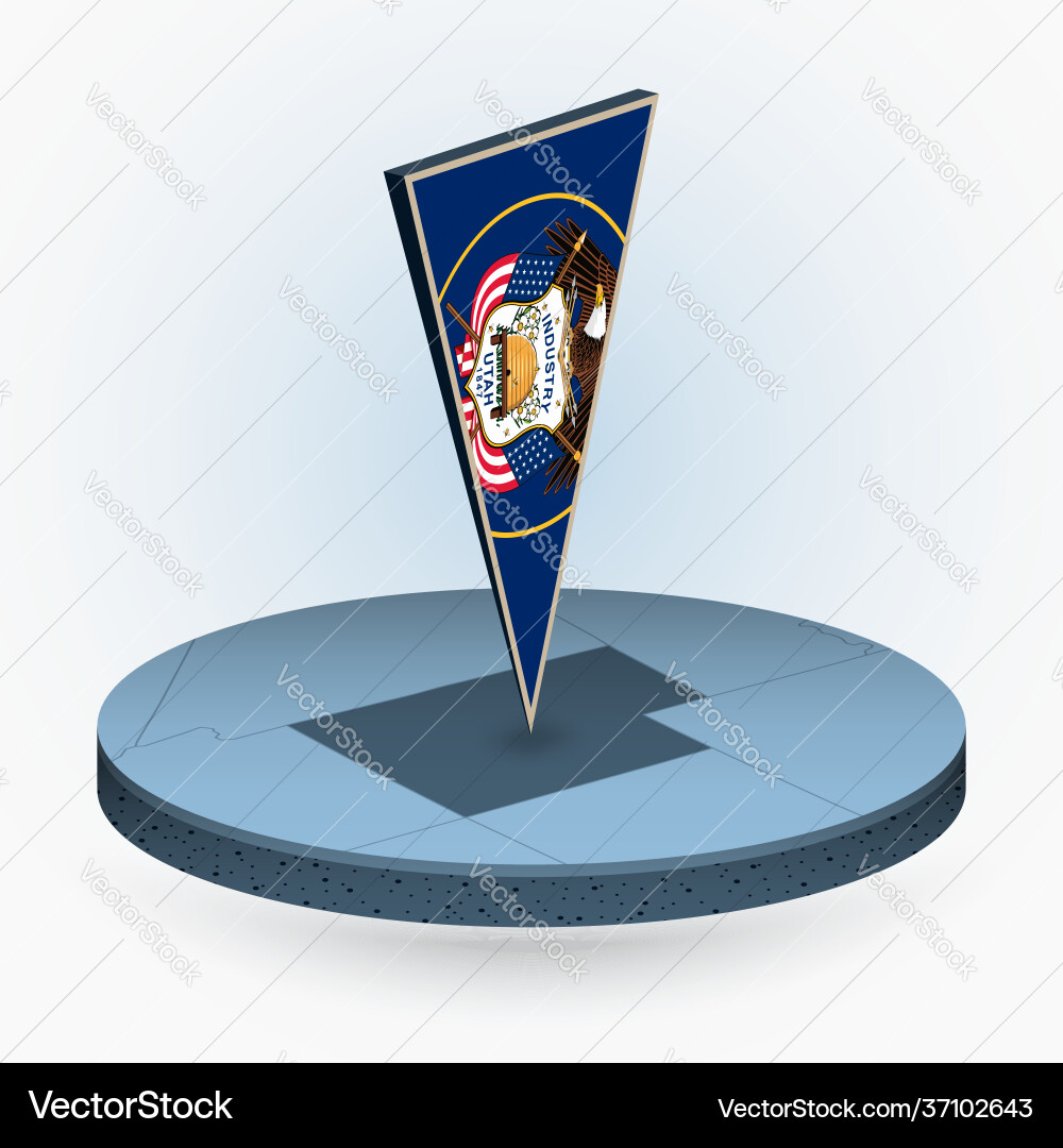 Utah map in round isometric style with triangular Vector Image