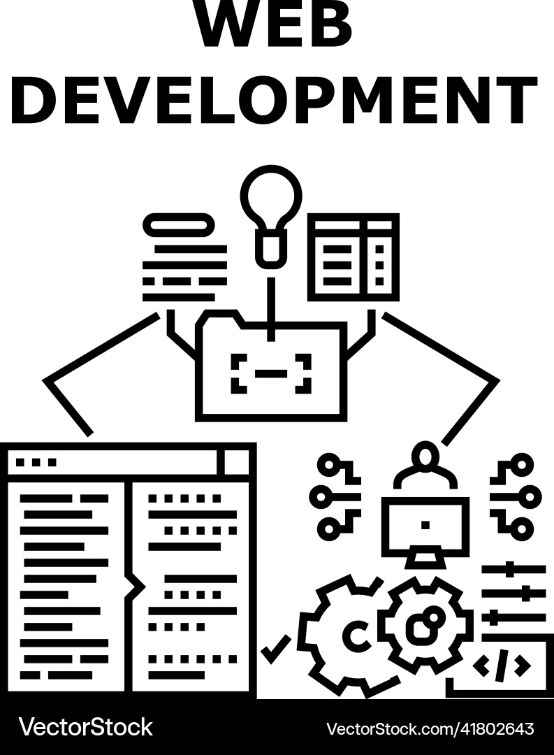 Web development concept black Web development concept black vector image
