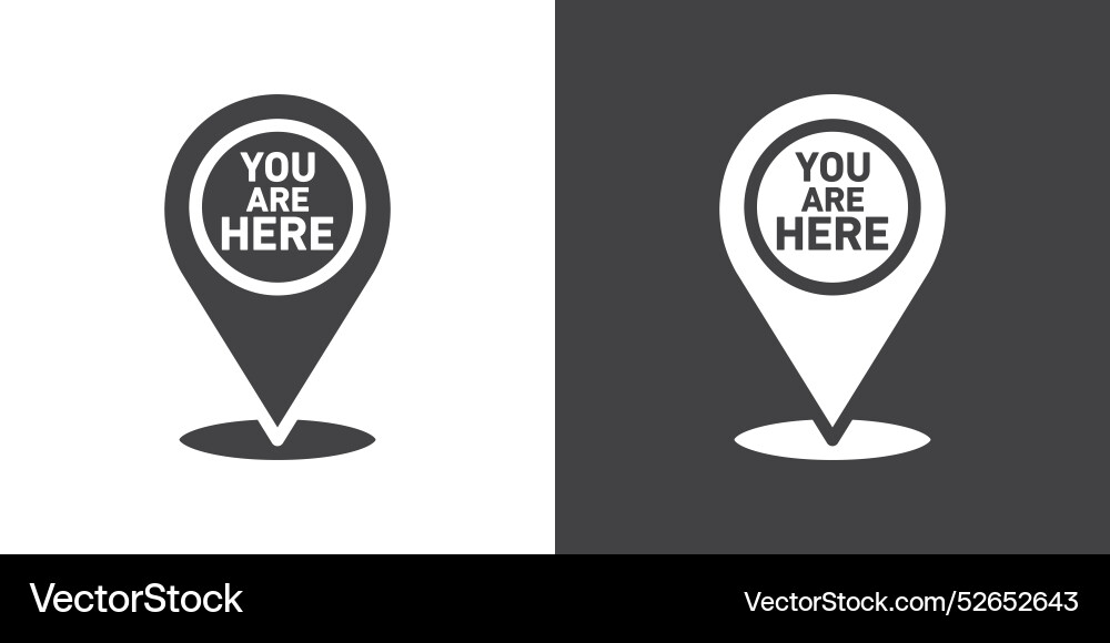 You are here pointer icon thin line set You are here pointer icon thin line set vector image