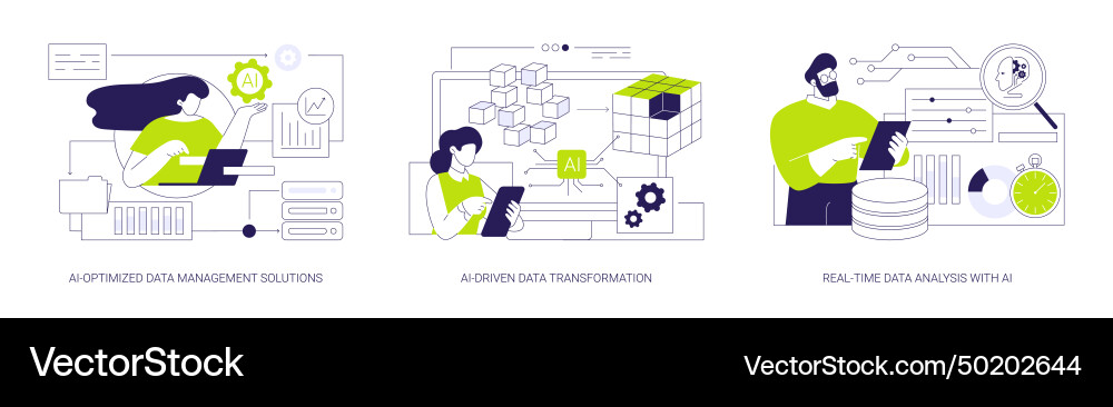 Ai technology in data analysis abstract concept Ai technology in data analysis abstract concept vector image