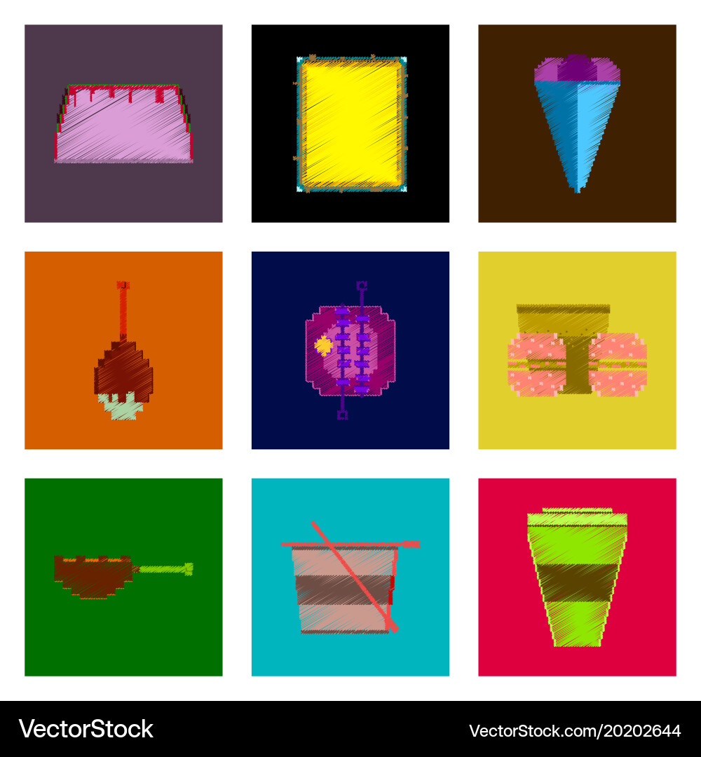 Assembly of flat shading style pixel icon fast Vector Image