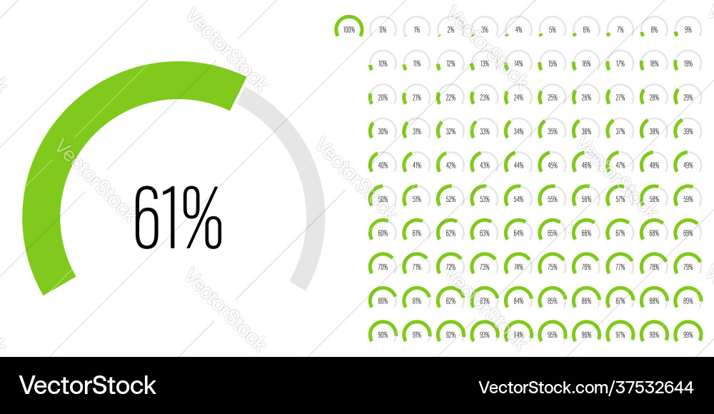 Circular Progress Bar - Percentage Meter Vector Image