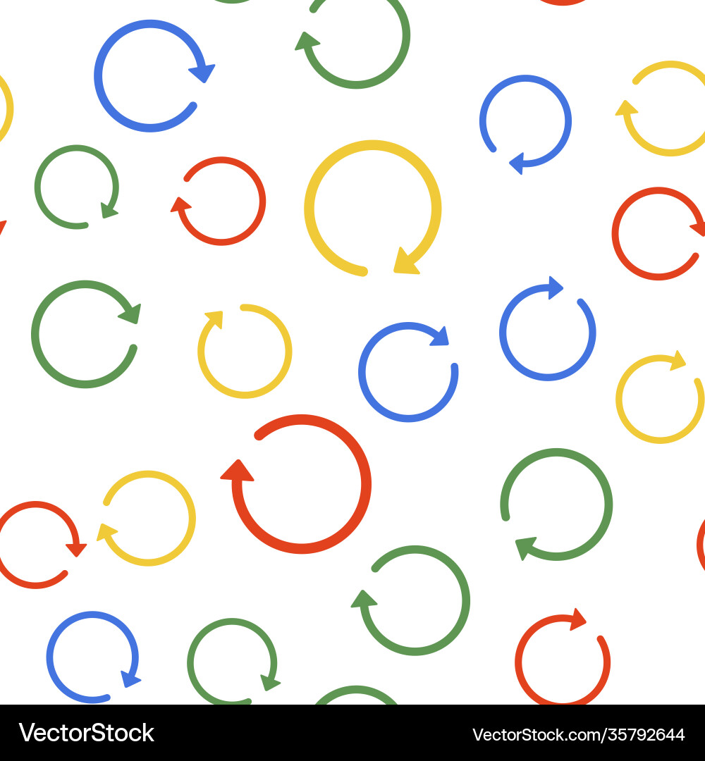 Color refresh icon isolated seamless pattern Color refresh icon isolated seamless pattern vector image