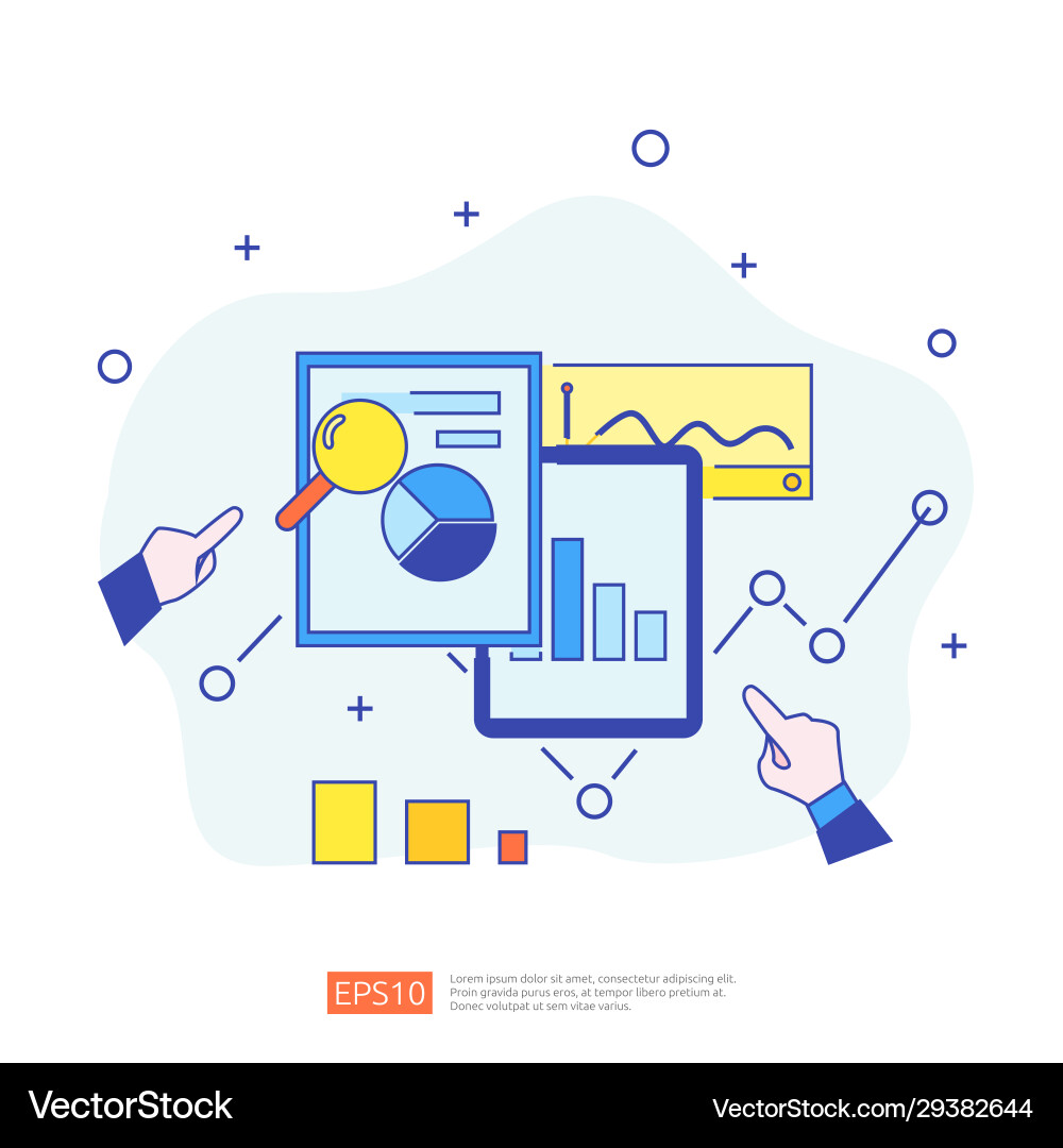 Digital graph data for seo analytics vector image