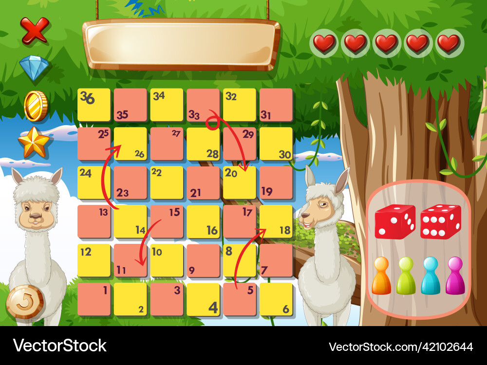 Game design with numbers and dice Game design with numbers and dice vector image