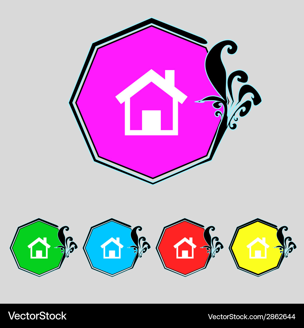 Home sign icon main page button navigation symbol vector image