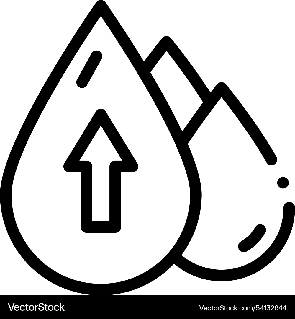 Humidity icon thin linear style design isolated Humidity icon thin linear style design isolated Vector Image